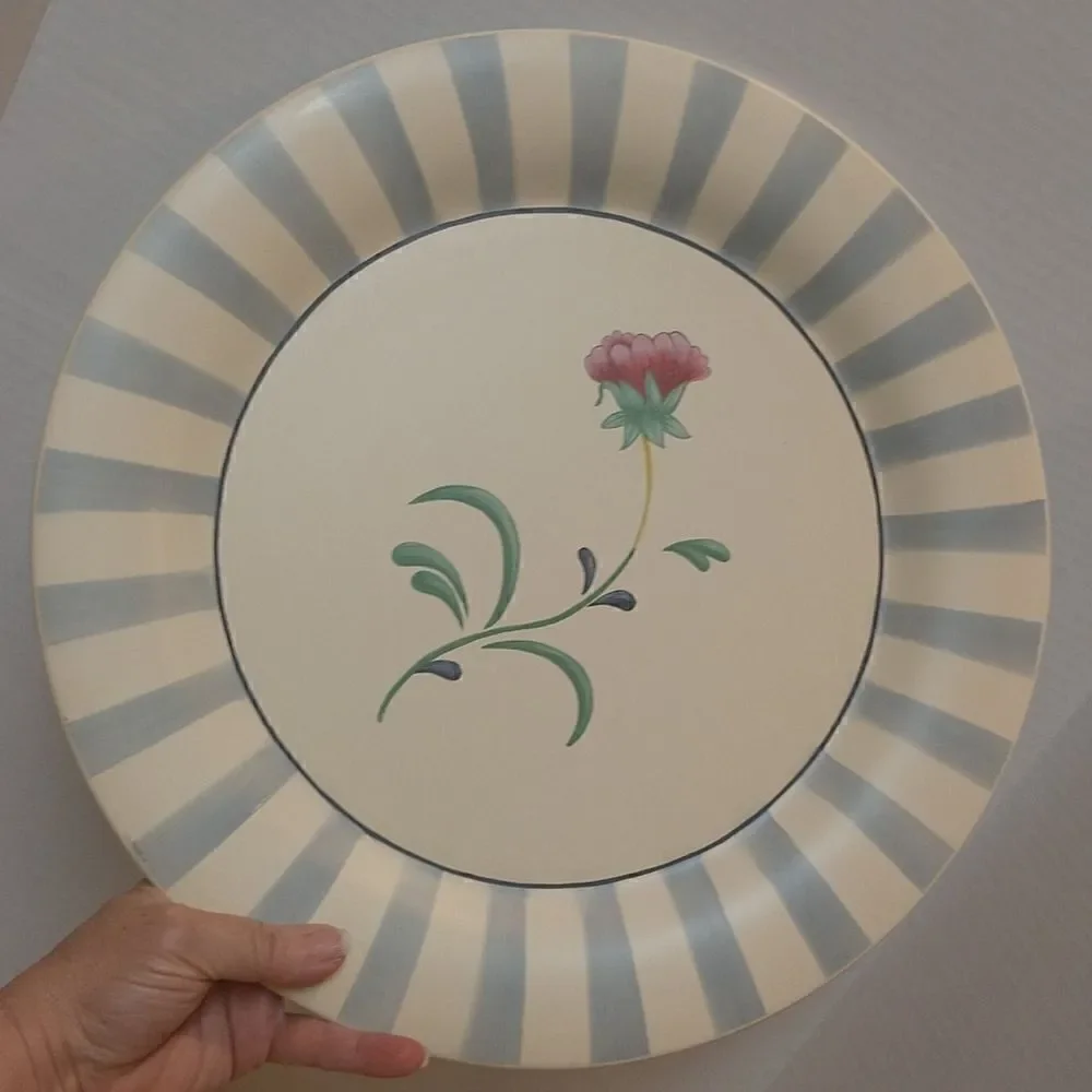 Poppies on Blue Lenox Wood Serving Plate Decor
